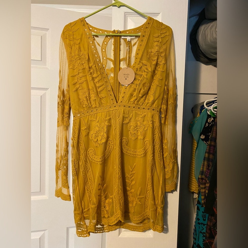 Honey Punch lace mini dress